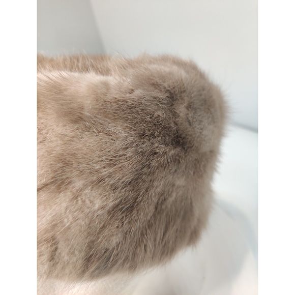 NWOT Vintage Pillbox M Fur Hat from Canada Aline Pepin Brown/Beige main image 12